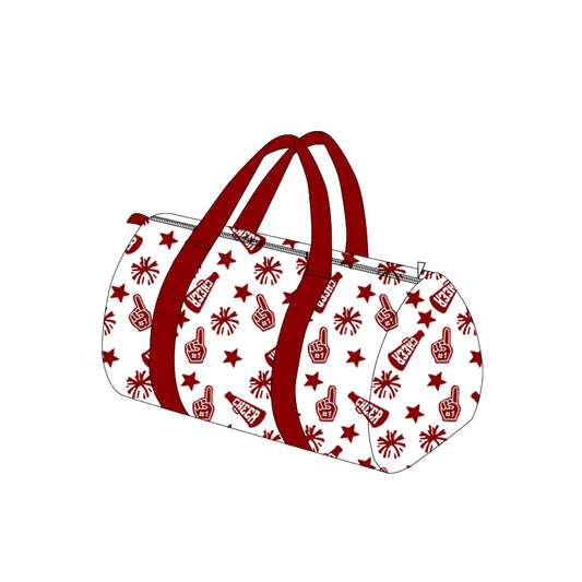 (Pre-order)BA0369  Team's Cheer Wine Print Girls Gym Bag Overnight Bags