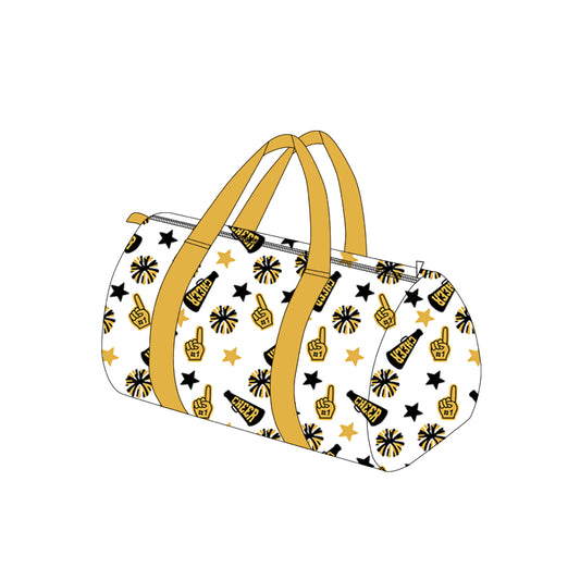 (Pre-order)BA0370  Team's Cheer Yellow Print Girls Gym Bag Overnight Bags