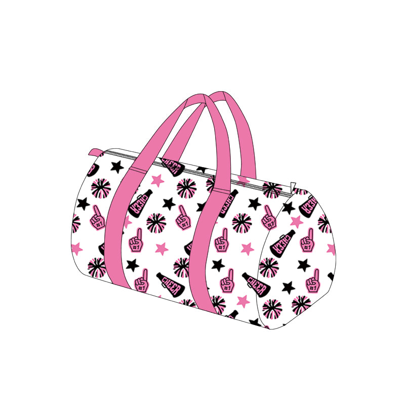 (Pre-order)BA0371  Team's Cheer Pink Print Girls Gym Bag Overnight Bags