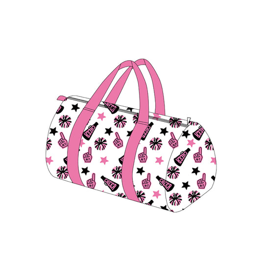 (Pre-order)BA0371  Team's Cheer Pink Print Girls Gym Bag Overnight Bags