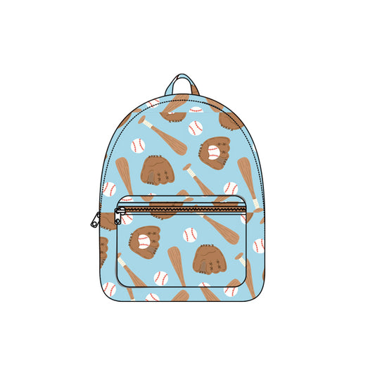 (Pre-order) BA0377 Baseball Blue Print Backpack Kids Bags