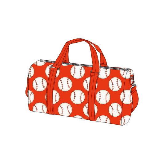 (Pre-order)BA0378  Baseball Red Print Kids Gym Bag Overnight Bags