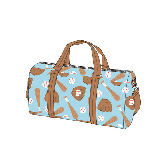 (Pre-order)BA0379  Baseball Blue Print Kids Gym Bag Overnight Bags