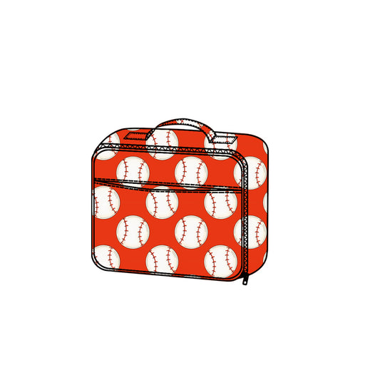 (Pre-order)BA0380 Baseball Red Print Lunch Boxes Kids Picnic Thermal Bags