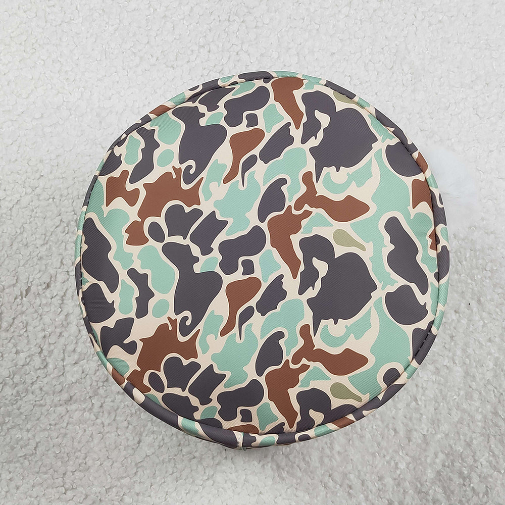 BA0387 Bunny Embroidery Camo Print Basket Kids Easter Bags