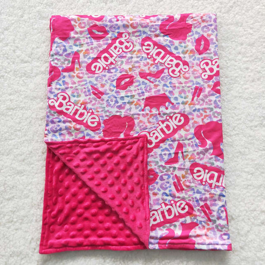 Hot pink BA print blanket BL0053