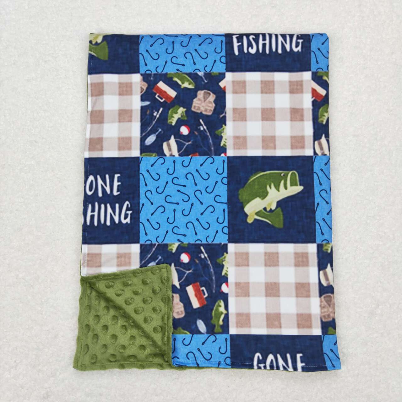 BL0097 Gone Fishing Print Baby Blanket