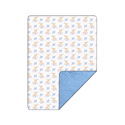 (Pre-order) BL0106 Blow Bow Bunny Print Easter Blanket