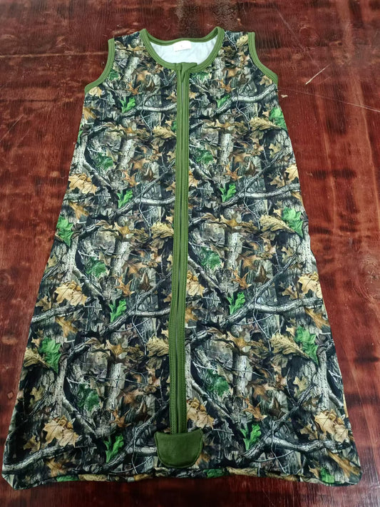 (Custom Design Preorder MOQ 3 ) Branch Camo Print Baby Zipper Sleep Sacks