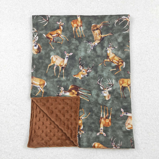 BL0168 Deer Brown Print Baby Hunting Blanket