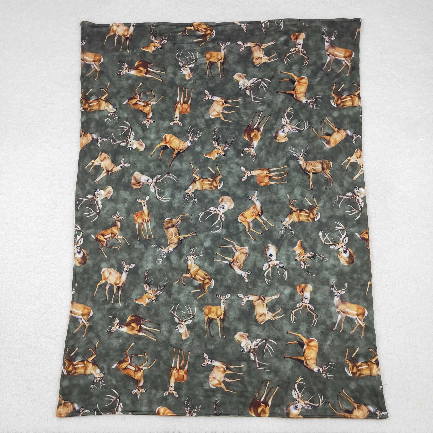 BL0168 Deer Brown Print Baby Hunting Blanket