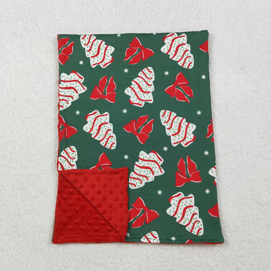 BL0172 Debbie Cake Bows Print Baby Girls Christmas Blanket