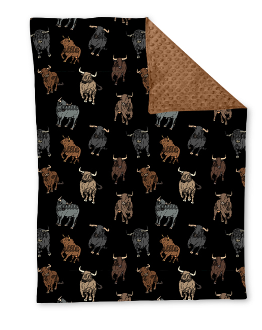 (Pre-order) BL0174 Cows Brown Print Baby Boys Western Blanket