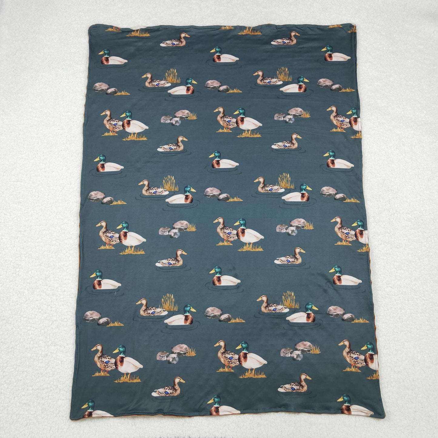 BL0186 Duck Print Baby Boys Hunting Blanket