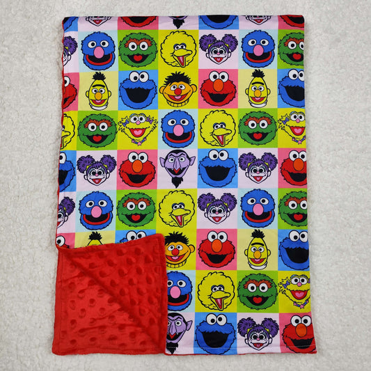 BL0196 Cartoon Street Plaid Print Baby Blanket