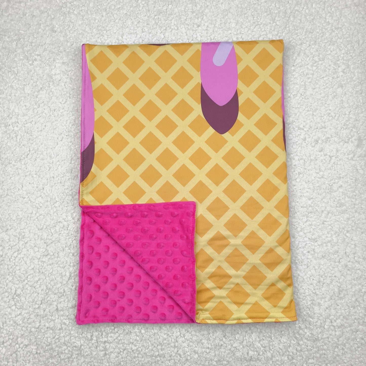 BL0201  Ice Cream Pink Print Baby Girls Blanket