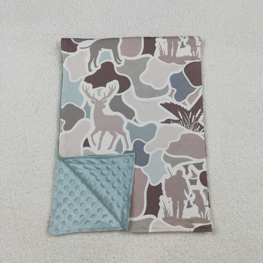 BL0212 Duck Dog Deer Camo Hunting Print Baby Boys Fall Blanket