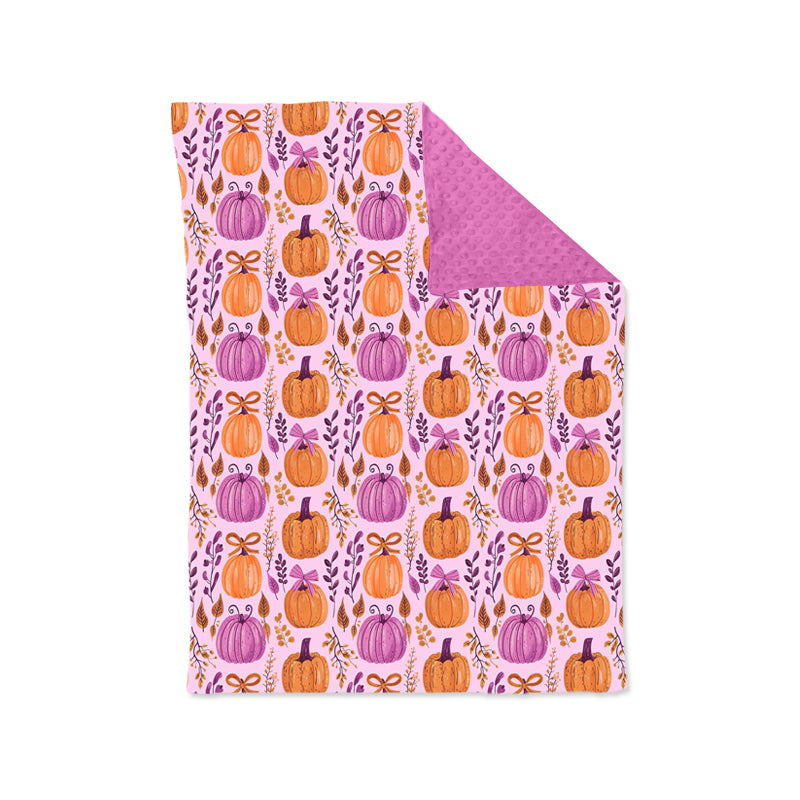 (Pre-order) BL0216 Pumpkin Print Baby Girls Fall Blanket