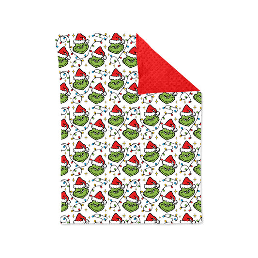 (Pre-order) BL0222 Green Frog Lights Print Baby Christmas Blanket