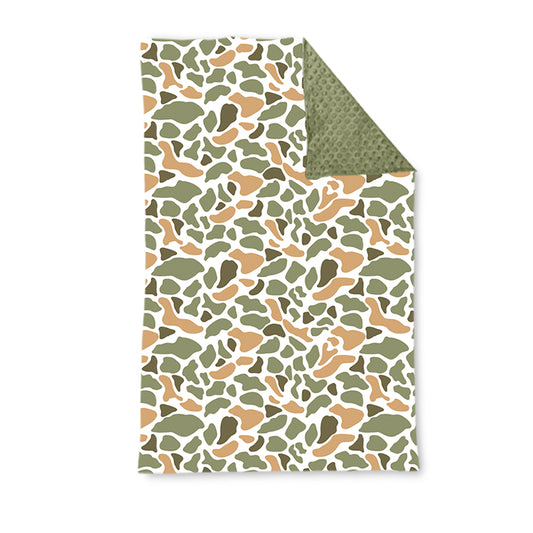 (Pre-order) BL0223 Green Camo Print Baby Hunting Fall Blanket