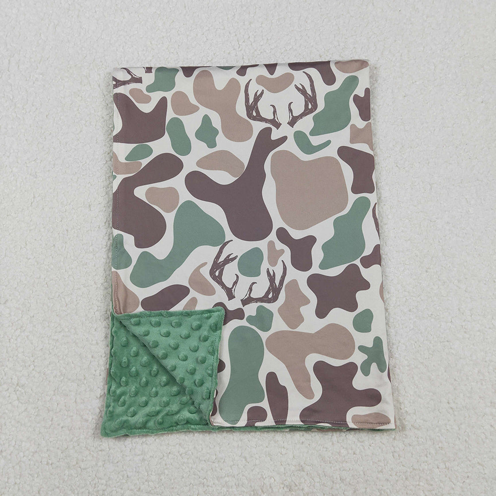 BL0226 Green Camo Print Baby Hunting Blanket