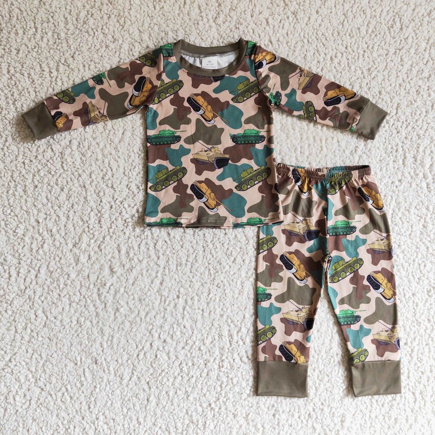 Camo Print Boys Fall Pajamas Outfits Brothers Wear