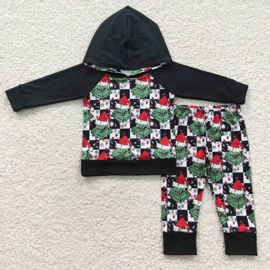 BLP0223 Christmas frog black print kids hoodie outfits