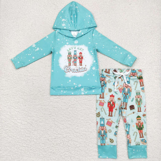 BLP0231 Boys Christmas soldier hoodie top clothes set