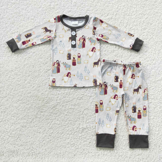 BLP0235 Nativity design boys Christmas pajamas