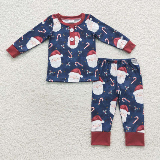 BLP0247 Kids Christmas santa print pajamas