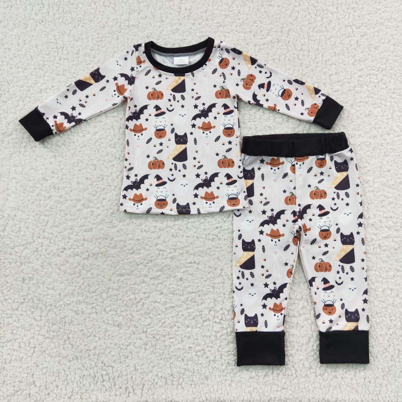 BLP0276 Ghost pumpkin print baby boys Halloween pajamas