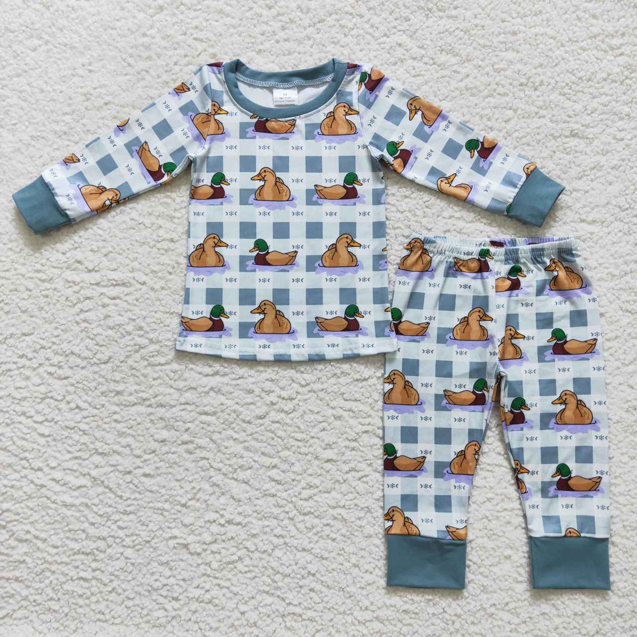 BLP0329 Duck print boys pajamas clothes set