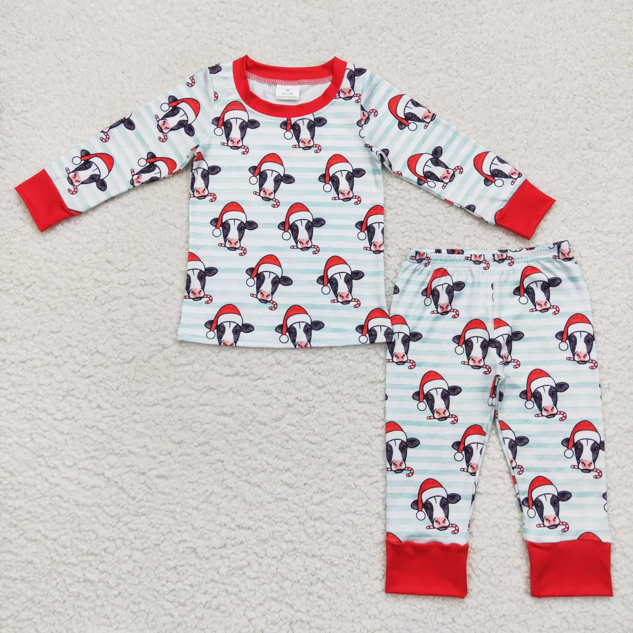 BLP0356 Cow print boys Christmas pajamas clothes set