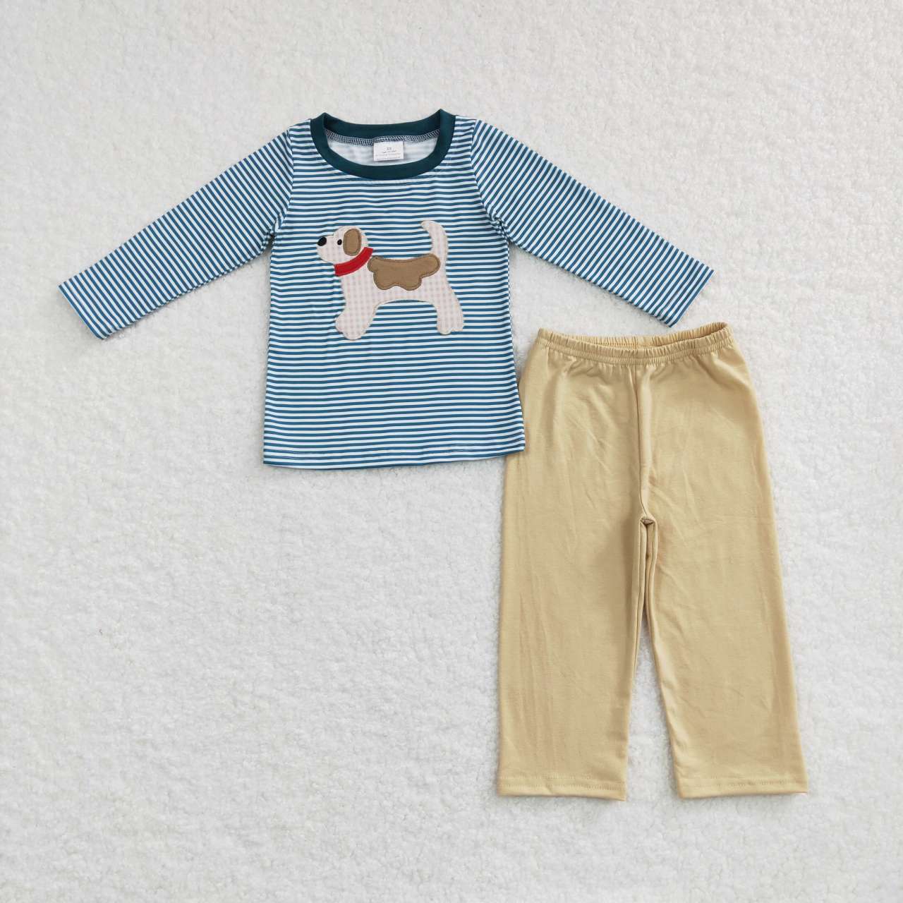 BLP0380 Dog Print Embroidery Top Boys Clothes Set