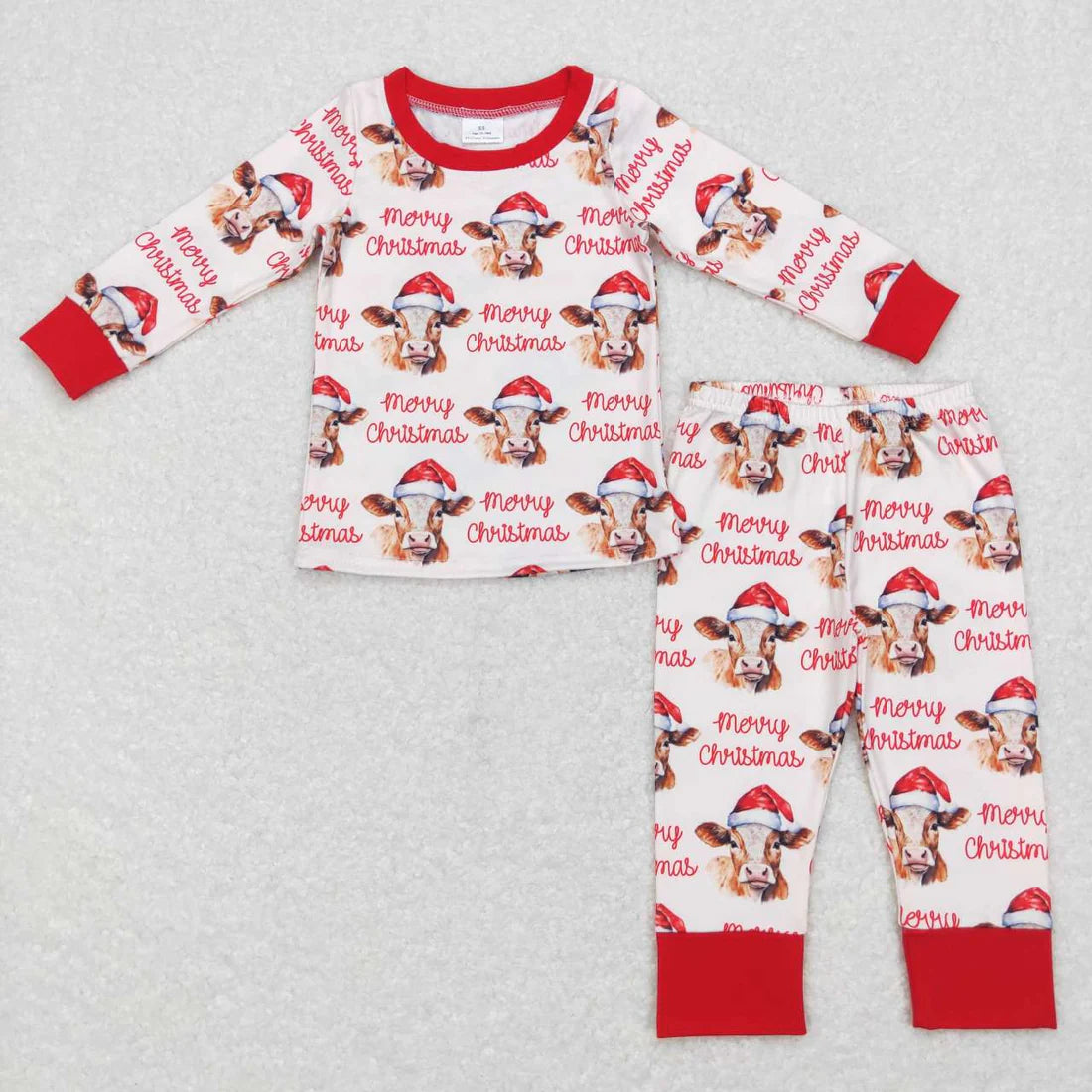 Merry Christmas Cows Print Family Matching Clothes