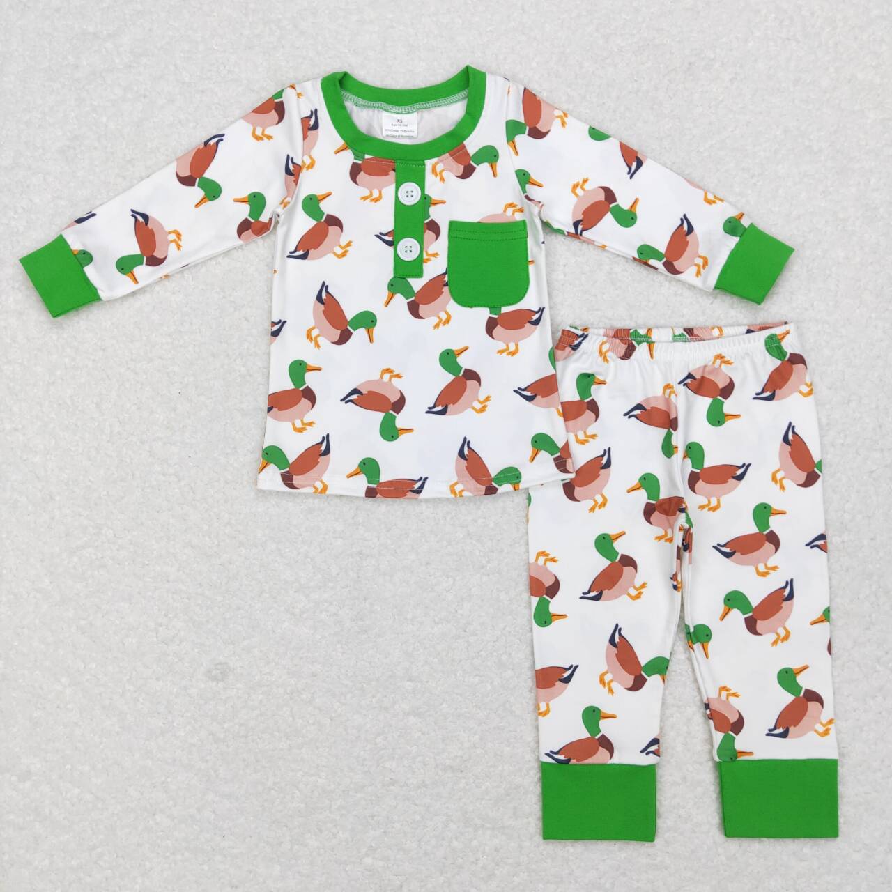 Duck Print Boys Fall Pajamas Outfits Brothers Wear