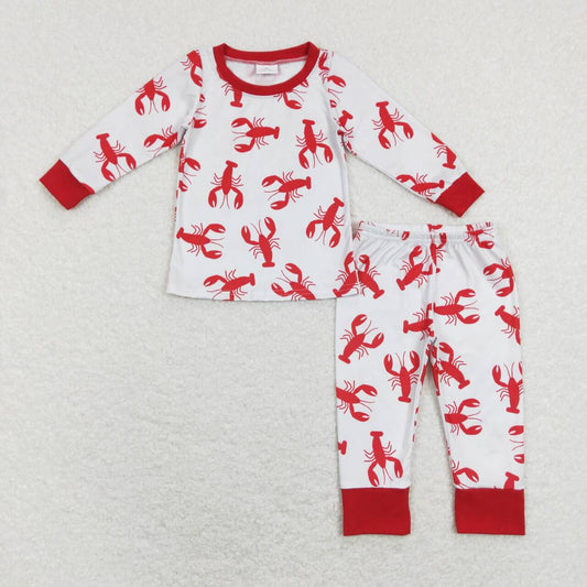 BLP0441  Crayfish Print Kids Pajamas Clothes Set