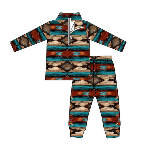 (Pre-order)BLP0447 Aztec Print Boys Western Clothes Set