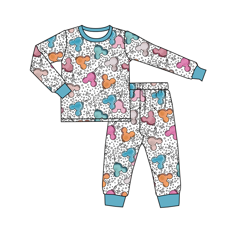 (Pre-order)BLP0458 Cartoon Mouse Print Boys Pajamas Clothes Set
