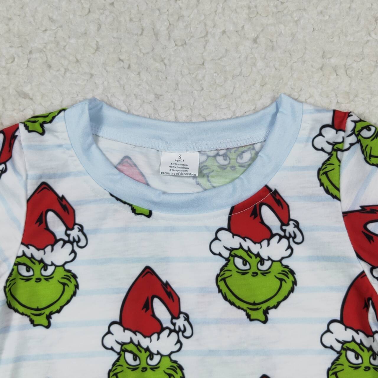 BLP0475 Green Frog Print Boys Christmas Pajamas Bamboo Clothes Set