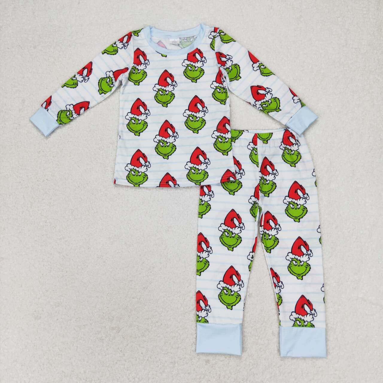 BLP0475 Green Frog Print Boys Christmas Pajamas Bamboo Clothes Set