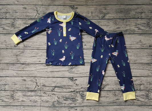(Pre-order)BLP0500 Duck Print Boys Fall Pajamas Clothes Set