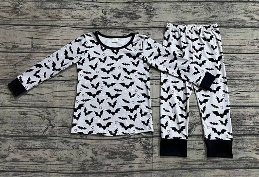 (Pre-order)BLP0520 Grey Bat Print Boys Halloween Pajamas Clothes Set