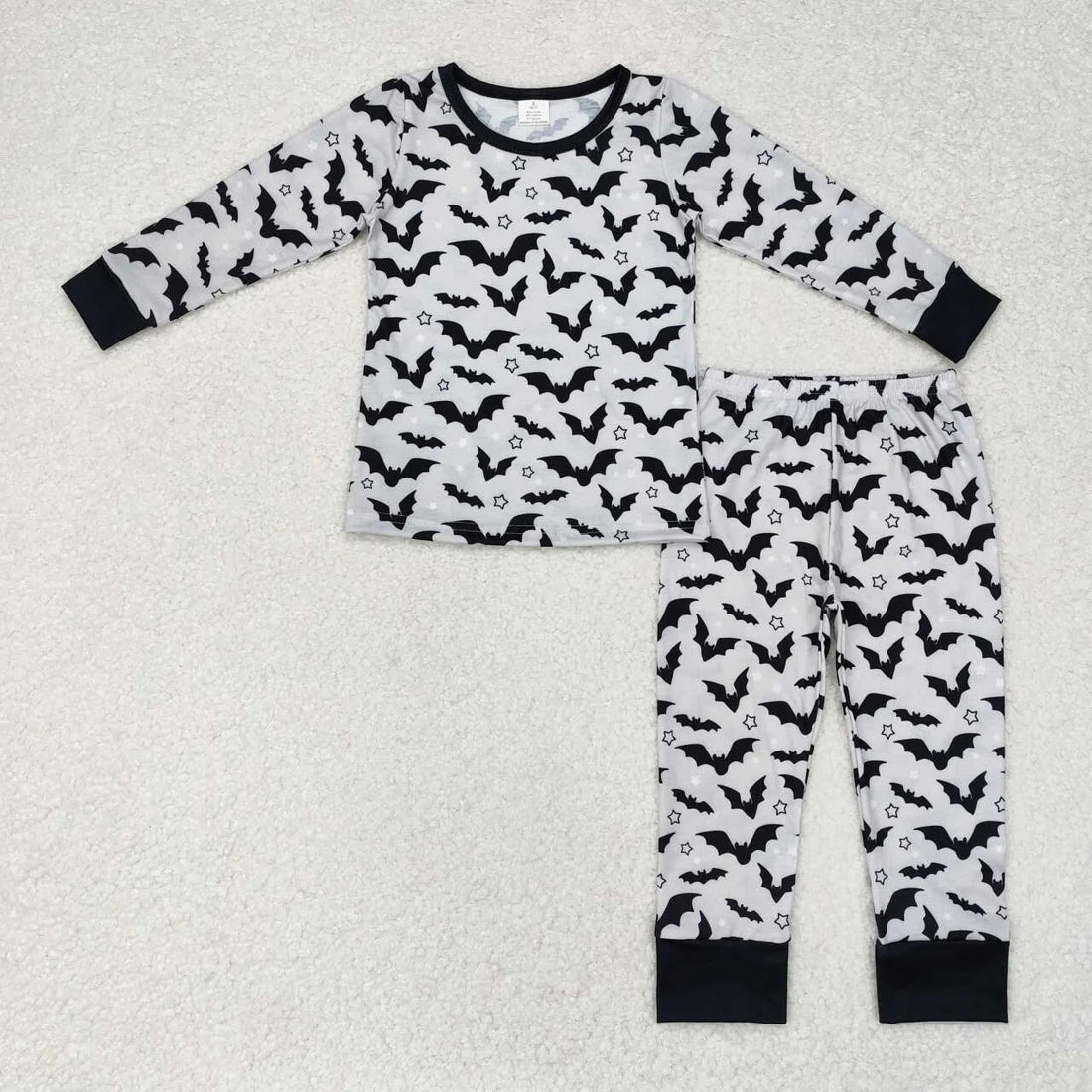 Bat Print Sibling Halloween Bamboo Pajamas Matching Clothes