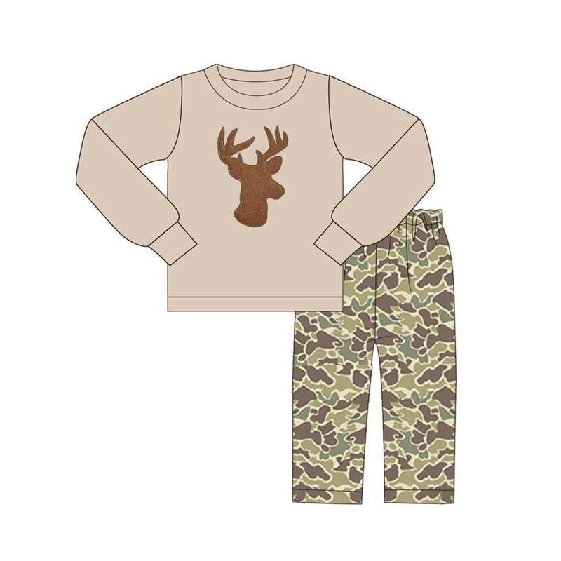 (Pre-order)BLP0530 Deer Top Camo Pants Boys Clothes Set