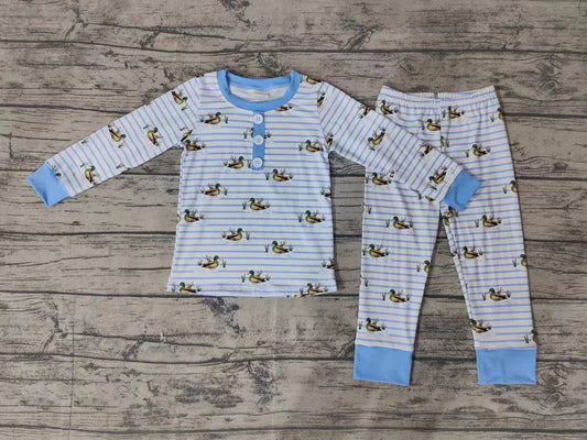 (Pre-order)BLP0554 Duck Print Boys Fall Pajamas Clothes Set