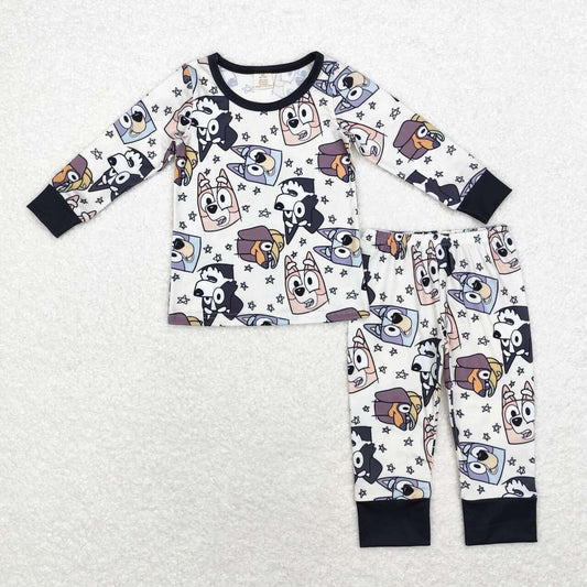 BLP0561 Cartoon Dog Stars Print Boys Fall Bamboo Pajamas Clothes Set