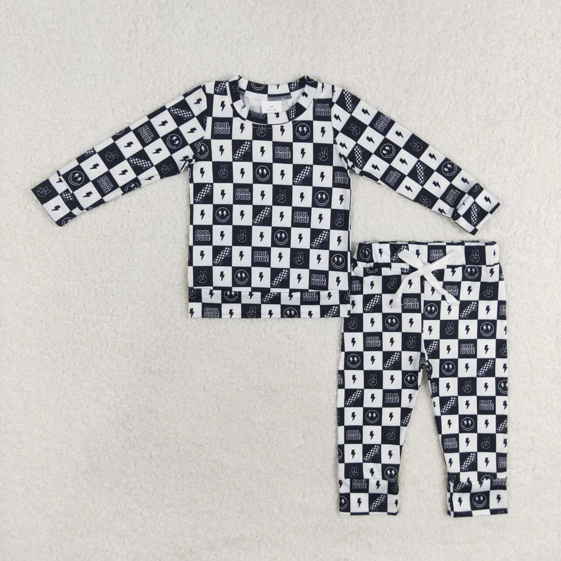 4 Colors Print Boys Fall Pajamas Clothes Set Brother Wear