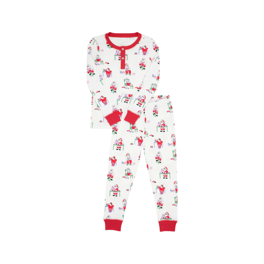 (Pre-order)BLP0624 Santa Print Boys Christmas Pajamas Clothes Set