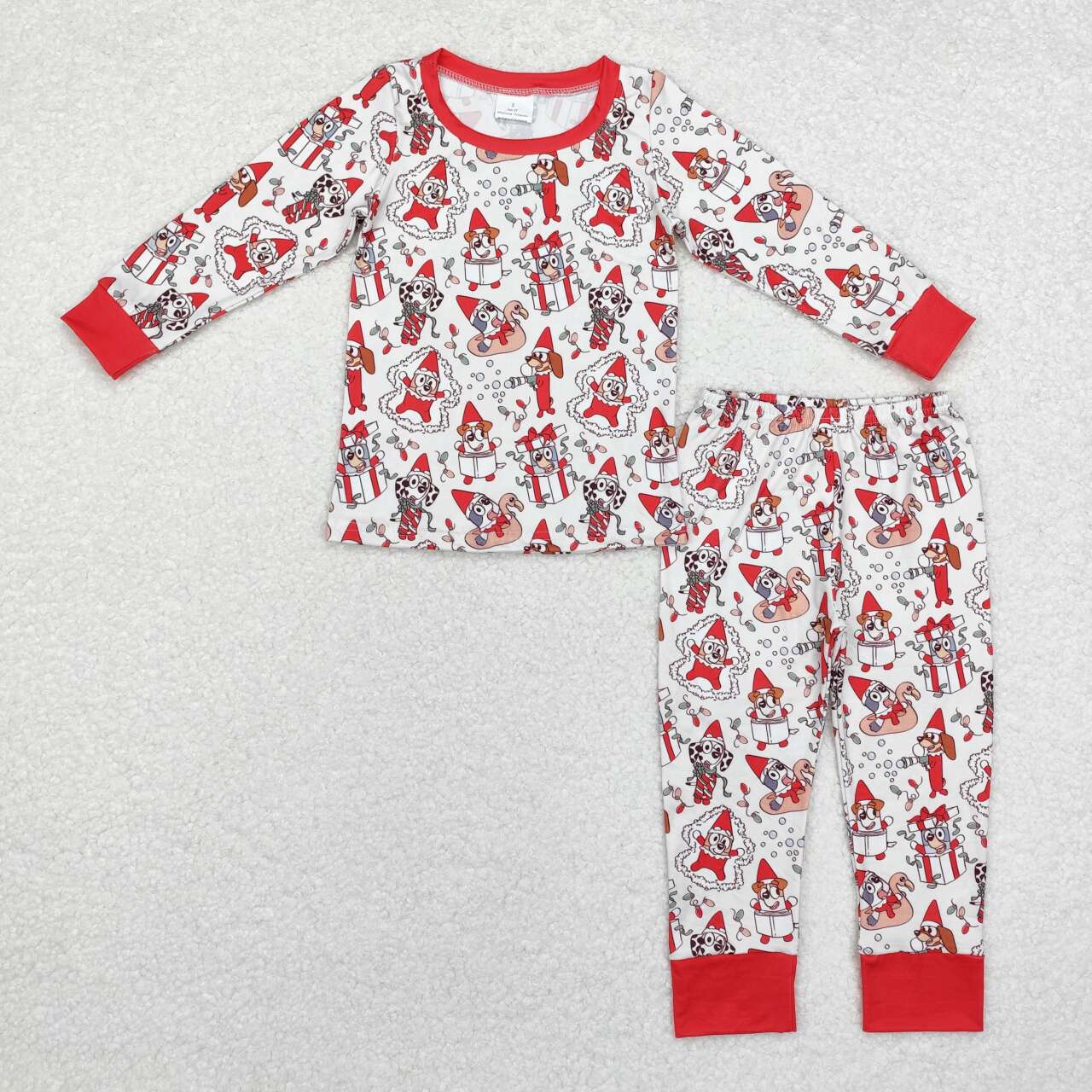 BLP0721 Cartoon Dog Print Boys Christmas Pajamas Clothes Set